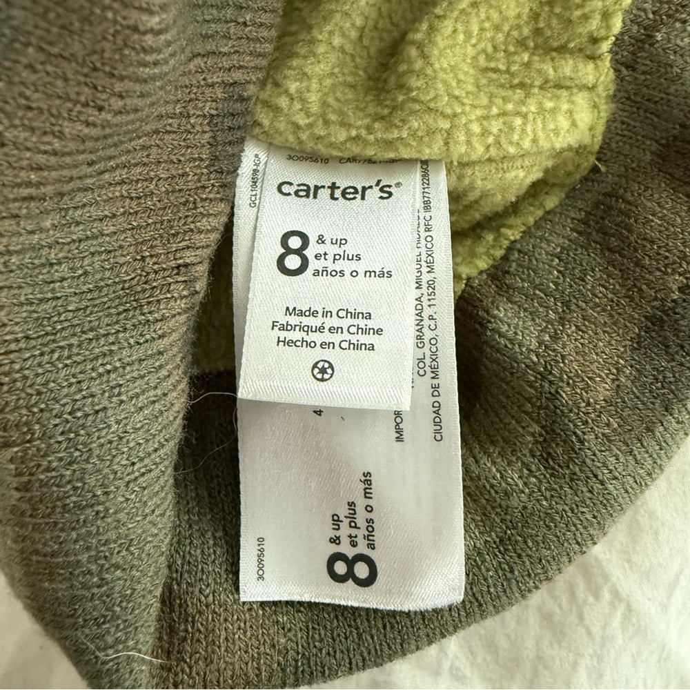 Carter's Green and‎ Brown Camouflage Beanie and matching Gripper Gloves - Picture 2 of 2